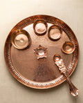DIGAMBAR Sampoorna Copper Puja Kit actual copper thali and ritual vessels